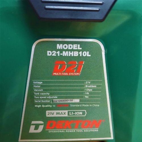 Thân Máy Hút Bụi Dùng Pin Dekton D21-MHB10L