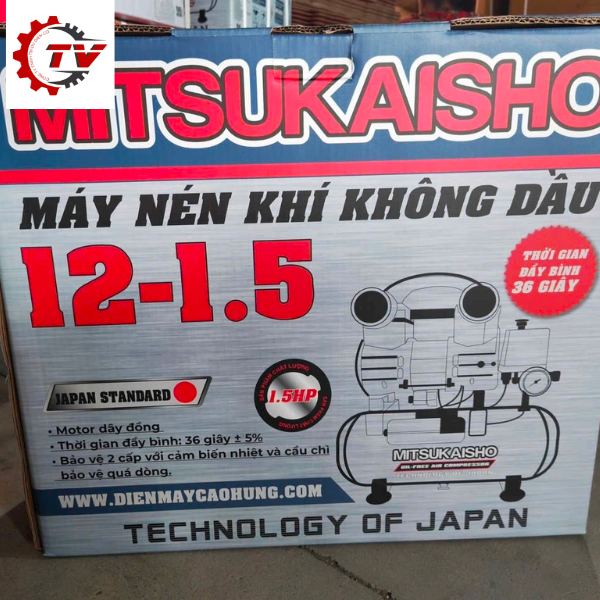 Máy Nén Khí Mitsukaisho Không Dầu 12L 1.5HP