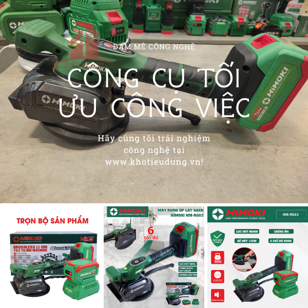Máy Rung Hít Gạch Pin Himoki HM-RG63