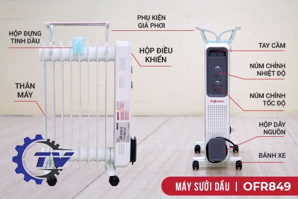 Máy sưởi dầu FUJIHOME OH849