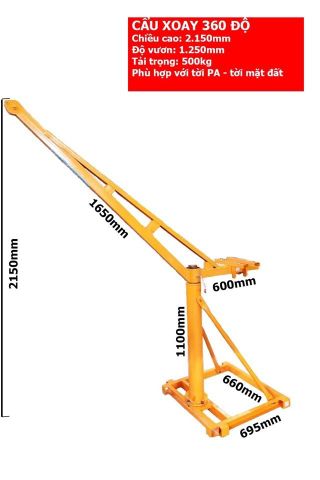 Khung cẩu xoay 360 độ KENBO 500kg 2 thanh giằng