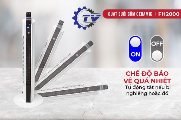 Quạt sưởi gốm Ceramic để sàn FujiHome FH2000