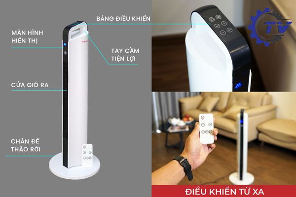 Quạt sưởi gốm Ceramic để sàn FujiHome FH2000