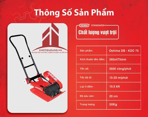 Đầm bàn không động cơ Oshima DB-KDC-75