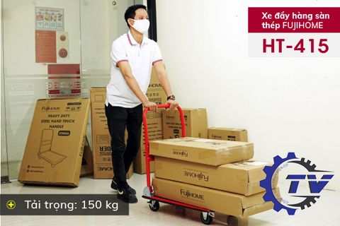 Xe đẩy hàng sàn thép 4 bánh FUJIHOME HT-415