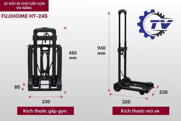 Xe đẩy đi chợ gấp gọn đa năng FUJIHOME HT-245