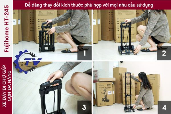 Xe đẩy đi chợ gấp gọn đa năng FUJIHOME HT-245