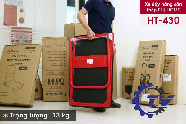 Xe đẩy hàng sàn thép 4 bánh FUJIHOME HT-430