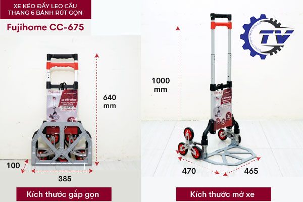 Xe kéo hàng leo cầu thang rút gọn FUJIHOME CC-675