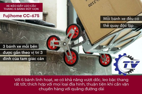 Xe kéo hàng leo cầu thang rút gọn FUJIHOME CC-675