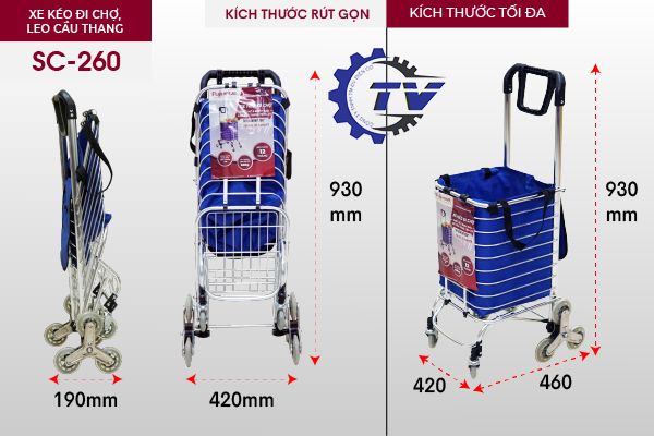 Xe kéo đi chợ leo cầu thang FujiHome SC-260