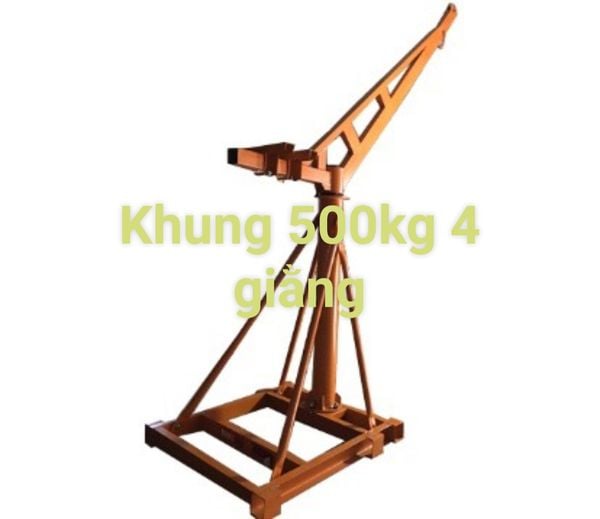 Khung cẩu xoay 360 độ 500kg đế 4 tay giằng