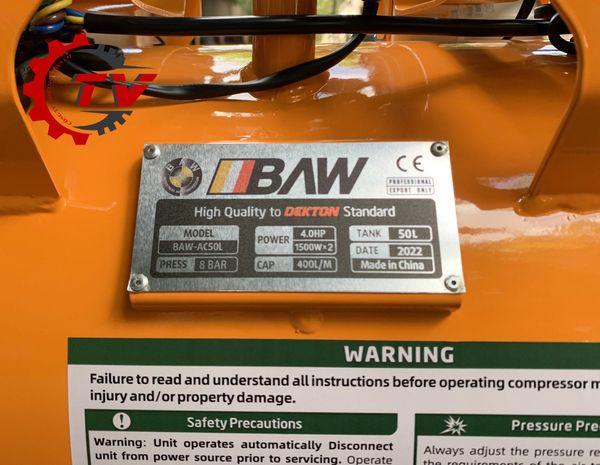 Máy nén khí không dầu BAW BAW-AC50L