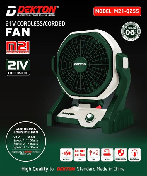 Thân Quạt dùng Pin & Điện Dekton M21-Q255