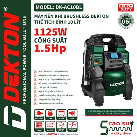Máy nén khí Brushless Dekton DK-AC10BL