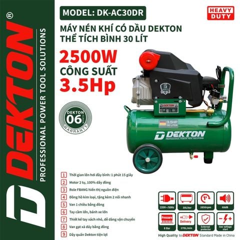 Máy Nén Khí Có Dầu Dekton DK-AC30DR