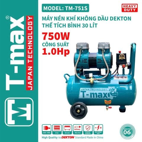 Máy nén khí không dầu T-Max TM-751S
