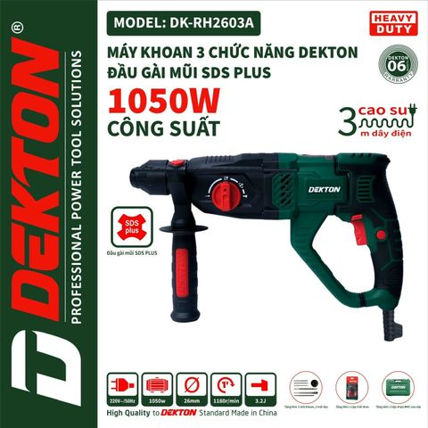 Máy khoan 3 chức năng DEKTON DK-RH2603A