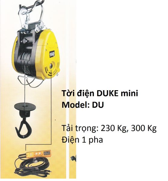 Máy Tời Điện Móc Treo Mini Duke DU-300A