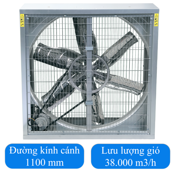 Quạt thông gió vuông gián tiếp 2 mặt lưới ZRA 1220 (380V)