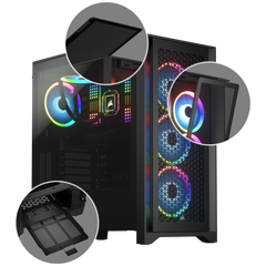 CASE CORSAIR 4000D AIRFLOW Tempered Glass Mid-Tower ATX Case — Black