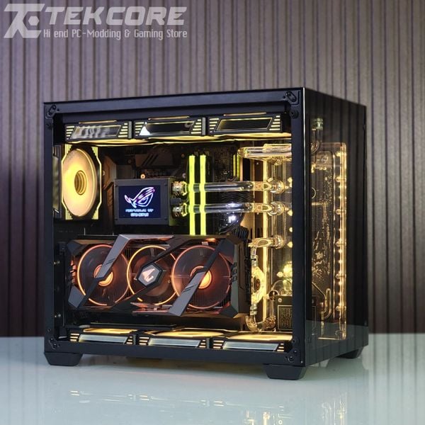 PC tản nhiệt nước Custom Cooling LCD TEKPC Black Gold