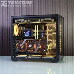 PC tản nhiệt nước Custom Cooling LCD TEKPC Black Gold