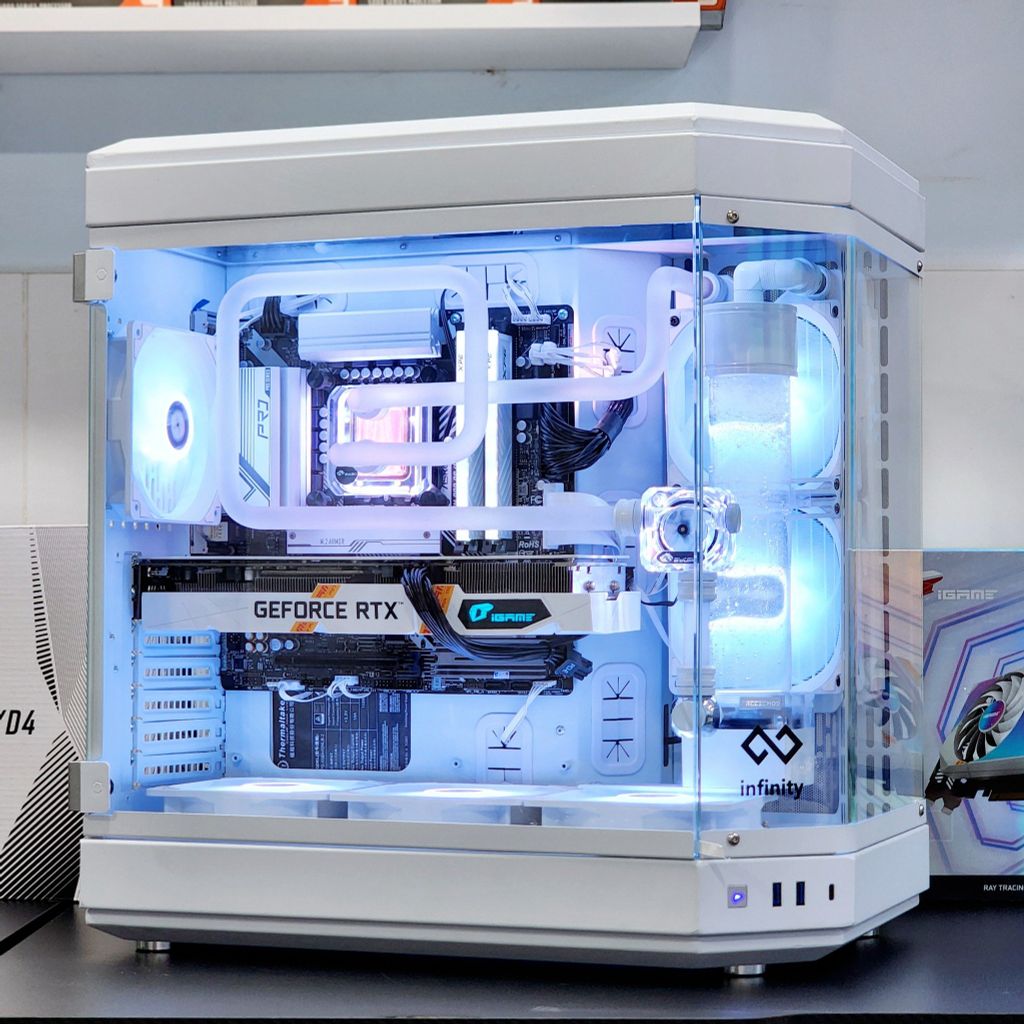 Case Infinity AQUA Premium White (Tặng 6 fan ARGB)