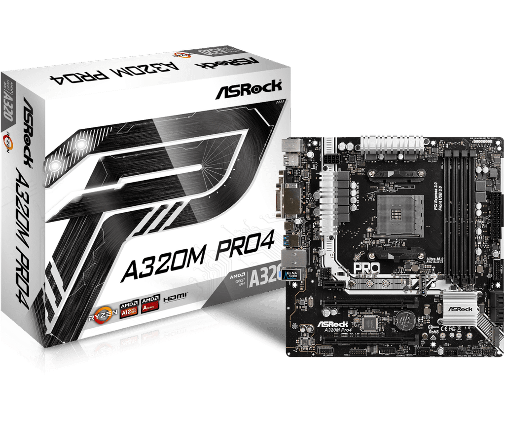 Mainboard ASRock A320M Pro4 - Socket AM4