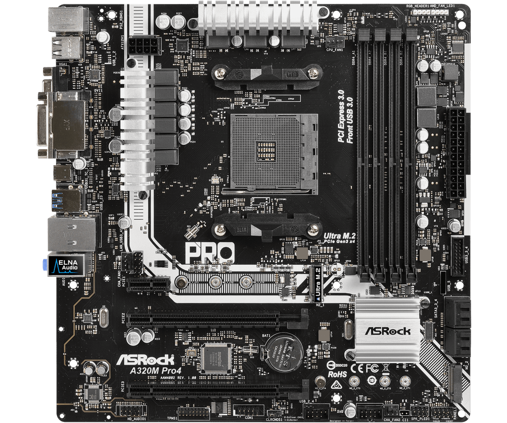 Mainboard ASRock A320M Pro4 - Socket AM4