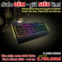 Bàn phím Asus ROG Strix Flare Black - Red Switch Cherry