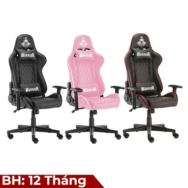 Ghế WARRIOR GAMING CHAIR - Raider Series - WGC205 (Black red pink)