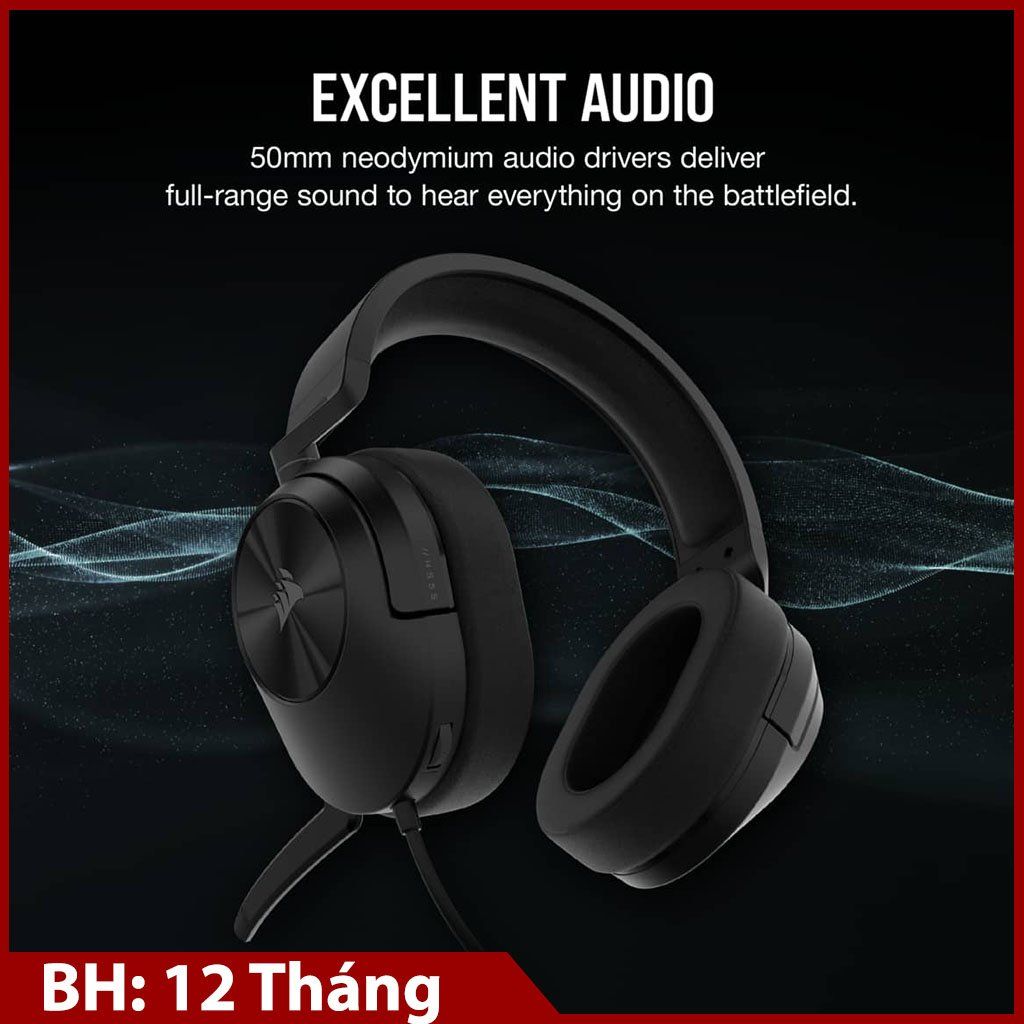 Tai nghe Corsair HS55 Stereo Carbon