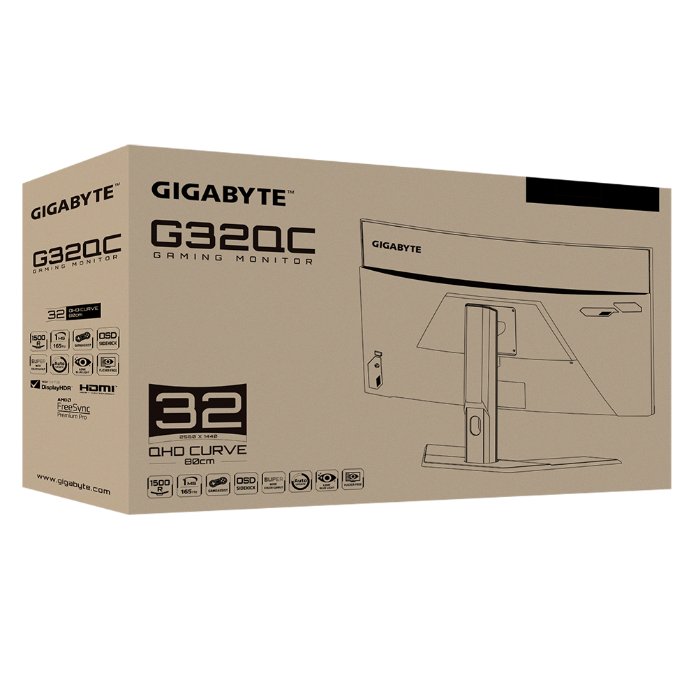 Màn hình Gigabyte G32QC Curved 2K 165Hz 1ms QHD