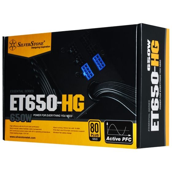 Nguồn SilverStone ET650-HG Semi Modullar 80 Plus Gold