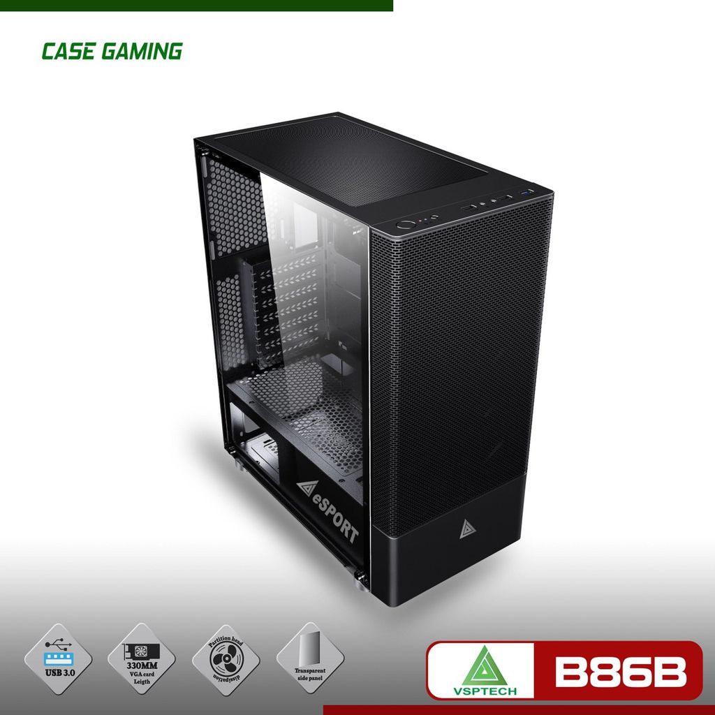 Case VSP B86 Full ATX (Black - White - Pink )