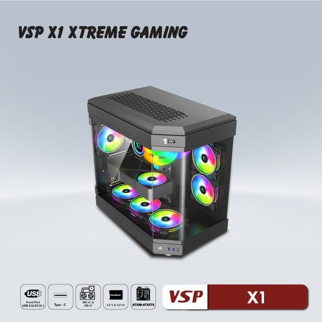 Case VSP X1 Extreme Gaming (Black / White)