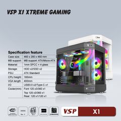 Case VSP X1 Extreme Gaming (Black / White)