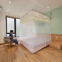 Màn khung xếp gọn- Trắng Tôm vàng