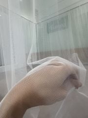 Màn khung 4 góc không khoan - 1 lớp- Trắng ((Xếp li thân)