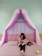 Màn công chúa- 2 lớp- Trắng Tím