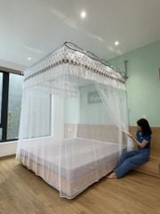 Màn khung xếp gọn- Trắng Nâu