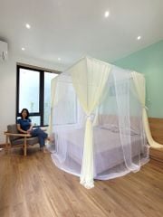 Màn khung 4 góc không khoan - 2 lớp- Trắng Vàng