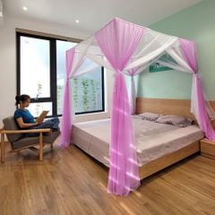 Màn khung 4 góc không khoan - 2 lớp- Trắng Tím
