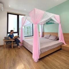 Màn khung 4 góc không khoan - 2 lớp- Trắng Hồng