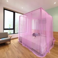 Màn khung 4 góc không khoan - 1 lớp- Tím (Không xếp li thân)