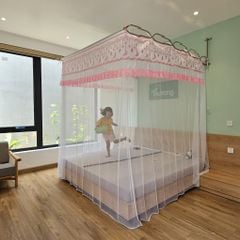 Màn khung xếp gọn- Trắng Trăng sao hồng