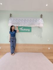 Màn khung xếp gọn- Trắng Hoa Xanh