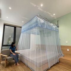 Màn khung xếp gọn- Màu Xanh