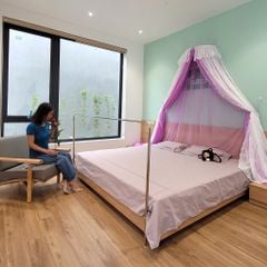 Màn công chúa- 2 lớp- Trắng Tím